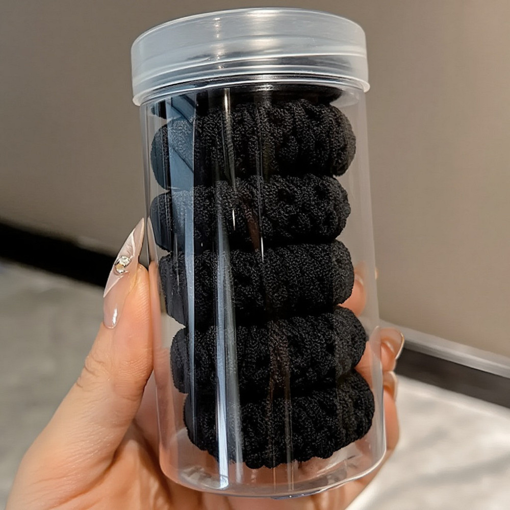 Набор женских резинок для волос,пучков,хвостов мягкие 6 шт,прочные,спандекс эластичные,однотонные чёрные Каменец-Подольский - изображение 1