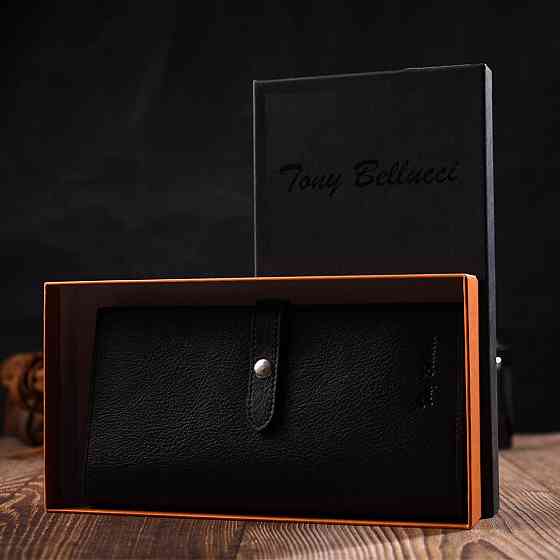 Женский тонкий кошелек из натуральной кожи Tony Bellucci 22036 Черный Киев