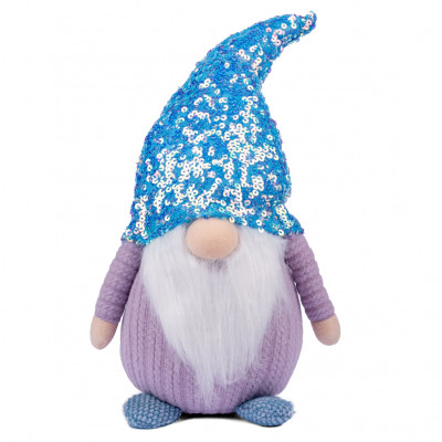 Новорічна фігурка Novogod`ko Гном Хлопчик, блакитна паєтка, 40 см (974637) Вінниця - фото 1