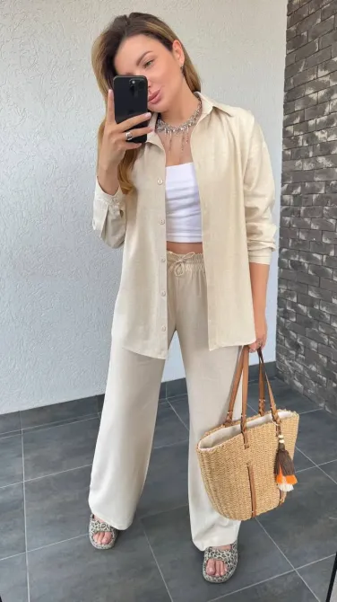 Стильный женский костюм изо льна - удобный комплект на теплое время года. Одесса - изображение 19
