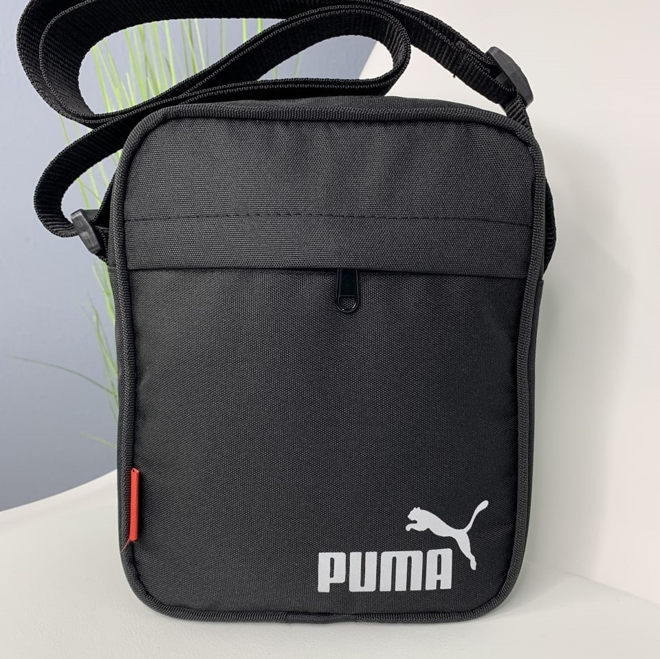 Сумка мужская тканевая на плечо Puma, барсетка для парня на 3 отделения, чернаяMasterSem Киев - изображение 4
