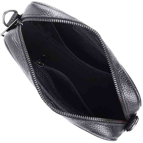 Класична сумка крос-боді із зернистої натуральної шкіри Shvigel 22842 Чорна Київ