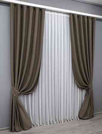 Комплект готовых штор VR-Textil Блэкаут Midnight № 1673ш Какао 150х290 см 2 шт (33-0567) Киев