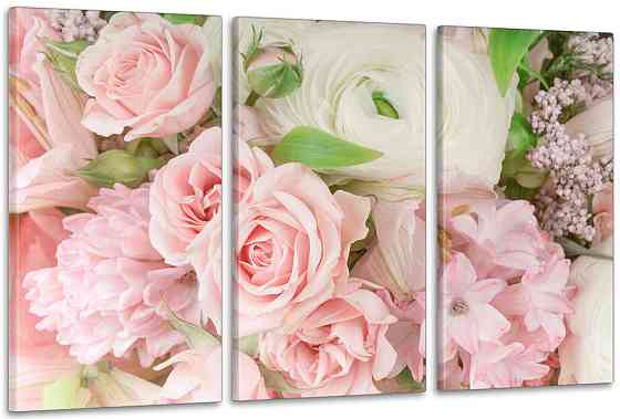 Модульная картина в гостиную / спальню  Троянди   ART-027_3A 100х150 см Киев