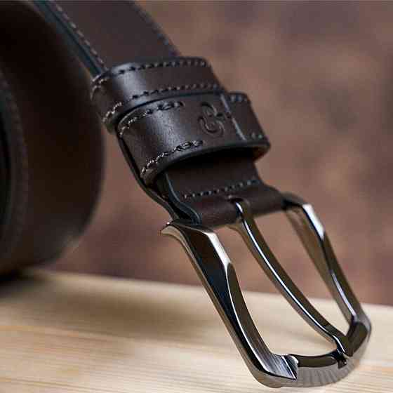 Ремень мужской GRANDE PELLE 11158 джинсовый Коричневый Киев