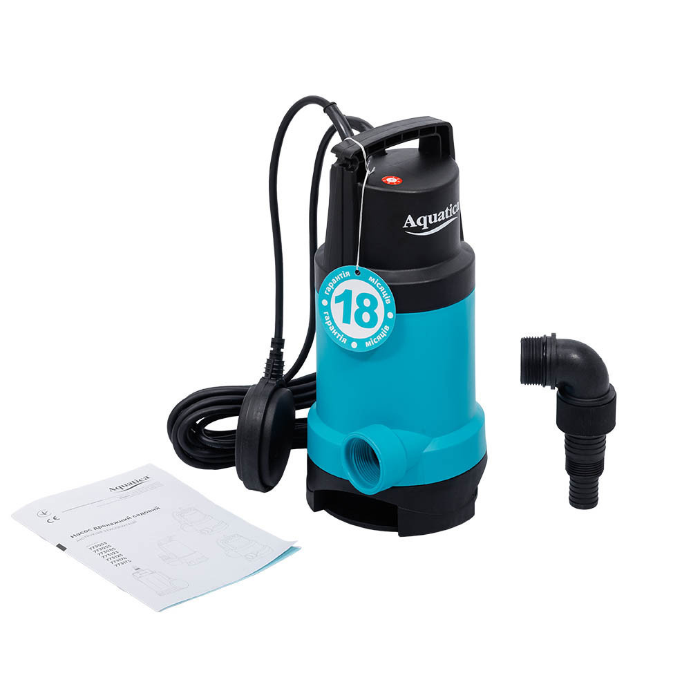 Насос дренажний садовий 0.55 кВт Hmax 8м Qmax 180 л/хв (частот. до 30 мм) AQUATICA (773174) Київ - фото 1
