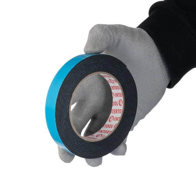 Стрічка клейка двостороння, автомобільна, 5 м, 19×1 мм, чорна, спінений поліетилен INTERTOOL KT-0812 Киев - изображение 3