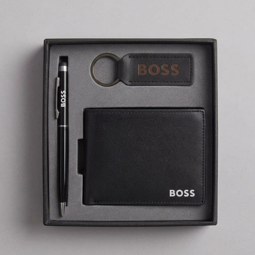 Мужской кошелек Boss в подарочной коробке (7705-3) Киев - изображение 7