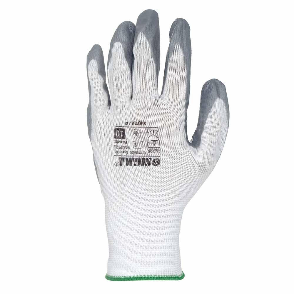 Рукавички трикотажні з частковим нітриловим покриттям р10 (сірі, манжет) SIGMA (9443521) Київ - фото 4