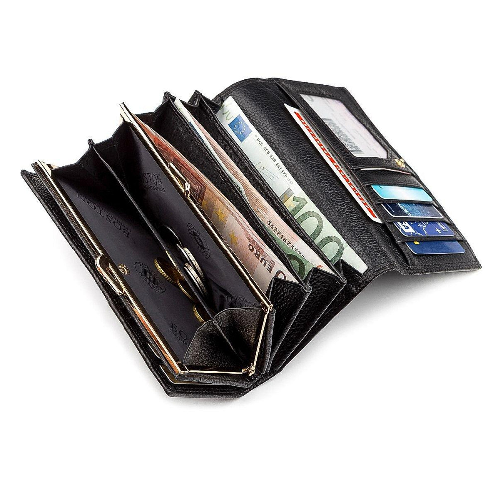 Гаманець жіночий Boston 18489 (S9001B) високоякісна шкіра Чорний Київ - фото 2