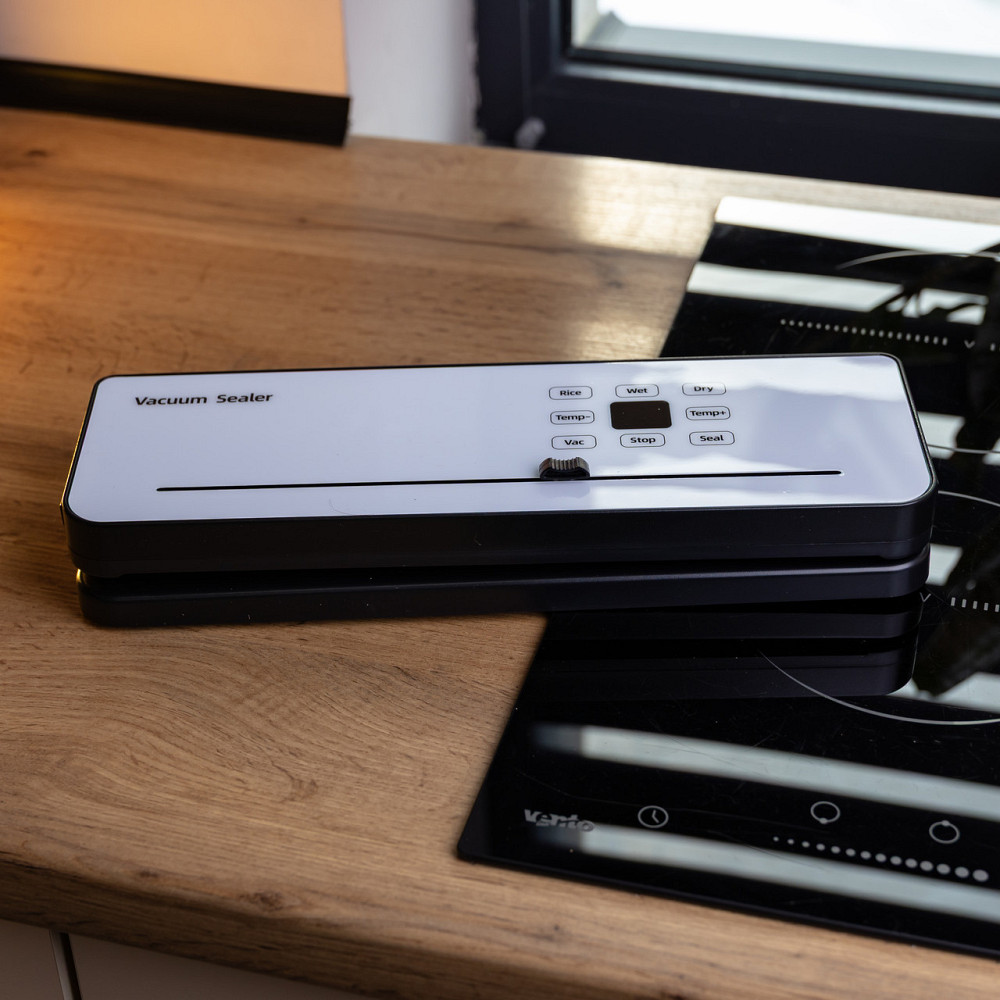 Вакууматор побутовий сенсорний для сухих і вологих продуктів 120 Вт із вбудованим різаком пакувальник вакуумний Білий HP-11-29W Коломыя - изображение 9