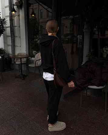 Женский теплый спортивный костюм двойка Двухсторонний плотный флис Черный, 42/46 Одесса