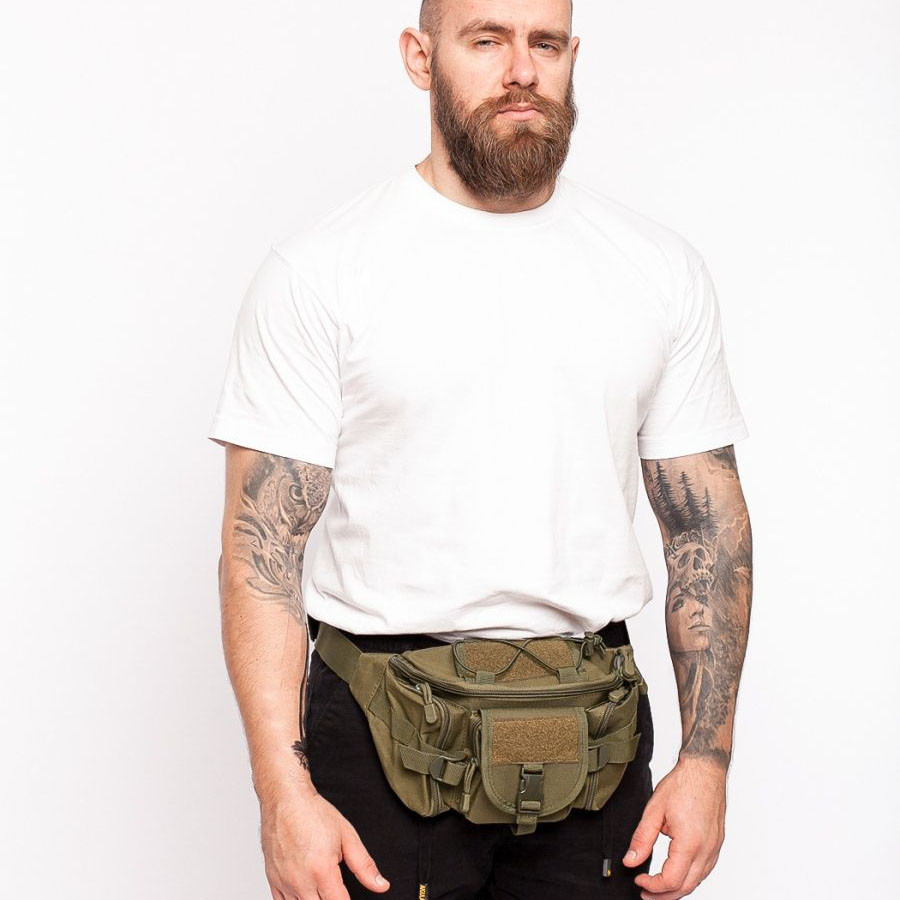 Нагрудна сумка кобура, Черная мужская сумка тактическая нагрудная Черная тактическая нагрудная GI-36 Львов - изображение 18