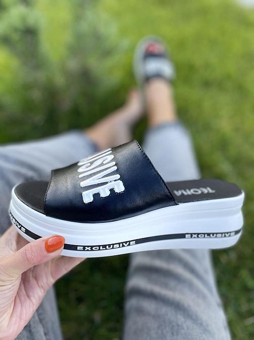 teona Шльопанці жіночі TEONA 132 чорні (літо, шкіра натуральна) (4106) Коломия - фото 1