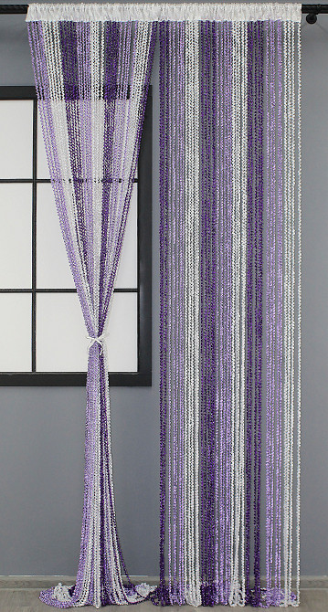 Шторы-нити спираль с люрексом Сиреневый с бело-фиолетовым 300х300см 1 шт (61-023) Киев - изображение 2