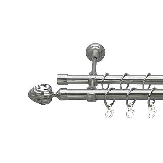 Карниз Orvit Одеон металевий дворядний відкритий Нержавіюча Сталь 19\19 мм 160 см (00-00016090) Львов