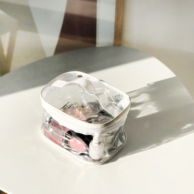 Прозора прямокутна силіконова косметичка М p006-white (біла) Суми - фото 2