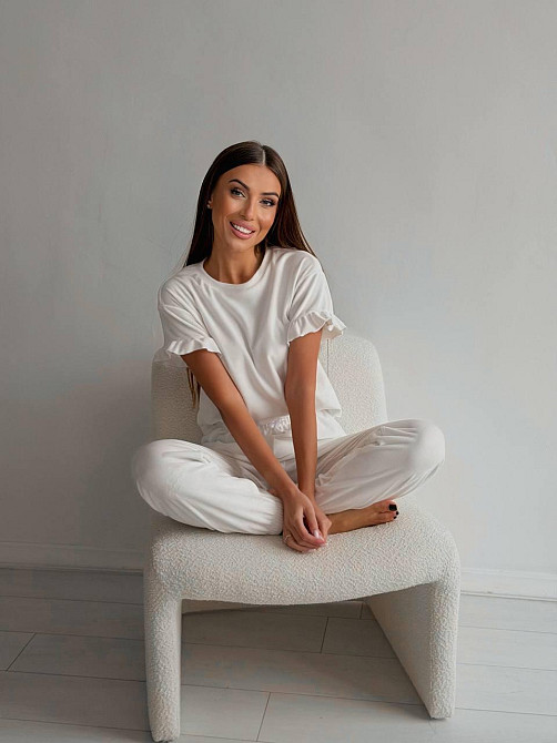 Жіноча стильна домашня велюрова піжама Одеса - фото 5