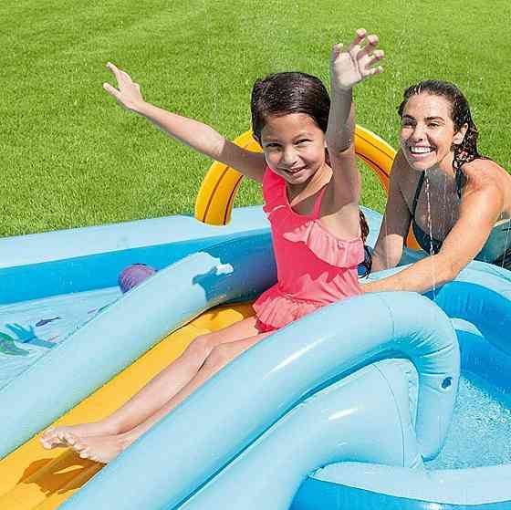 Надувной игровой центр бассейн Intex 57161 «Приключения в джунглях» 244x198x71 см, с горкой Киев