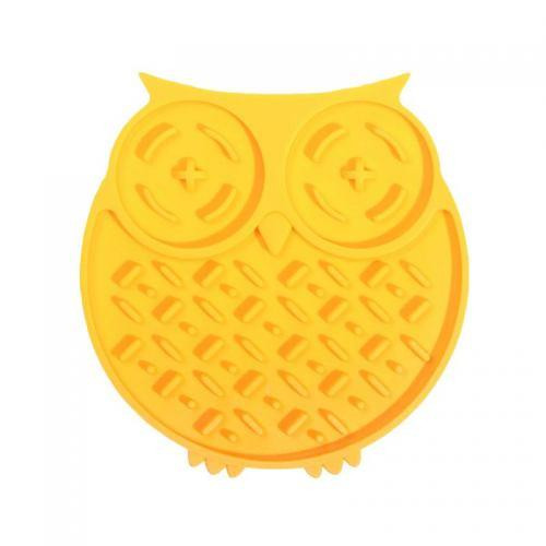 Коврик-кормушка WahoPet licky mat сова силиконовый, желтый Винница - изображение 1