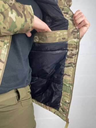 Армійська водонепроникна теплозберігаюча чоловіча куртка (Мультикам) XXL Вінниця - фото 4