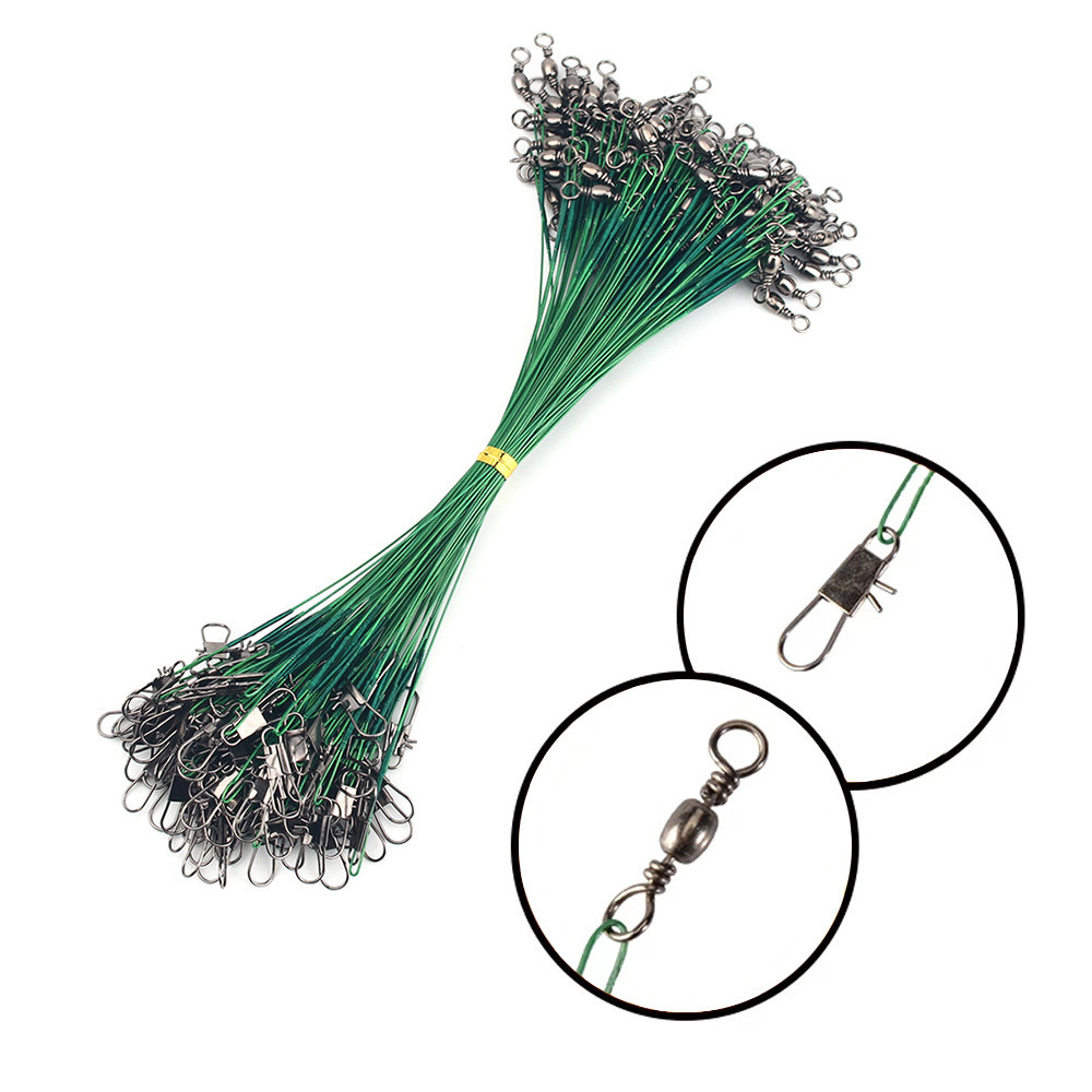 Поводки для рыбалки стальные 20 см, 20 шт с застежкой Киев - изображение 1