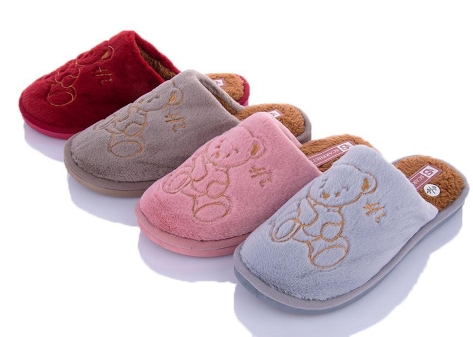 Женские тапочки домашние с закрытыми пальчиками мишки удобные мягкие теплые Голубой, 38 Одесса - изображение 2