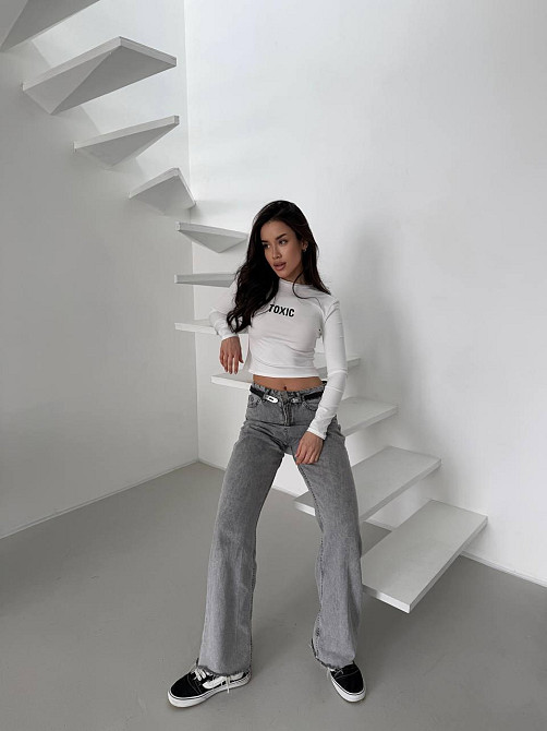 Жіночий укорочений лонгслів мікродайвінг Молочний Одеса - фото 4