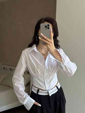 Жіноча базова приталена сороча з імітацією корсету котон Одеса