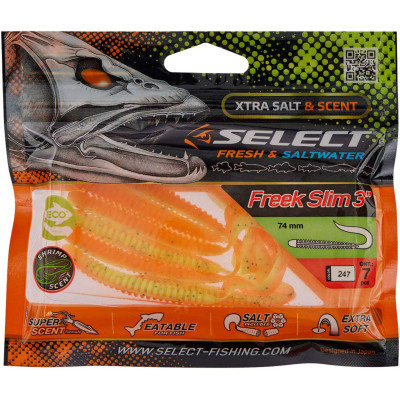 Силикон рыболовный Select Freek Slim 3" 247 (7 шт/уп) (1870.72.58) Винница - изображение 2