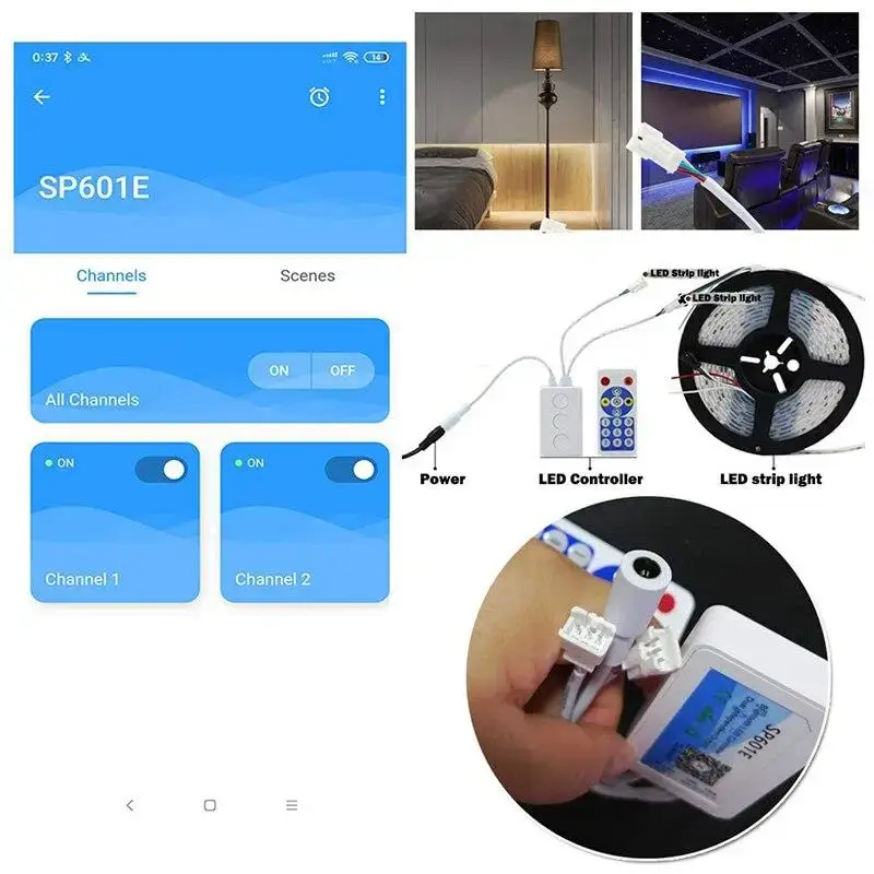 SPI Smart Music для адресной LED-ленты, Bluetooth+RF пульт, музыкальные эффекты, 5–24 В Киев - изображение 16
