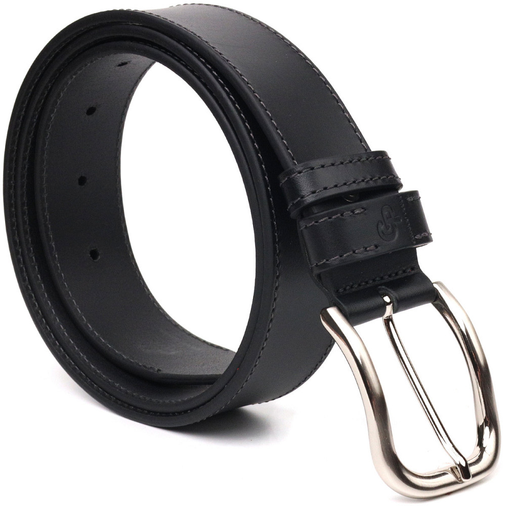 Качественный ремень для мужчин из натуральной кожи Grande Pelle 21463 Черный Киев - изображение 2