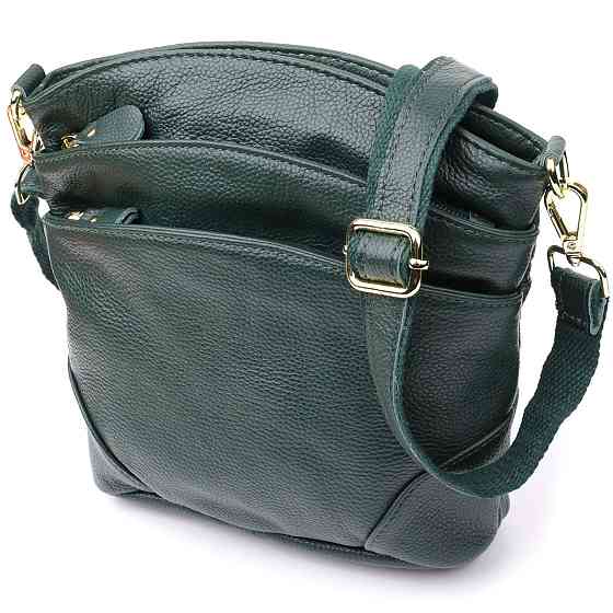 Компактная женская сумка из натуральной кожи sale_15120 Vintage Зеленый Киев