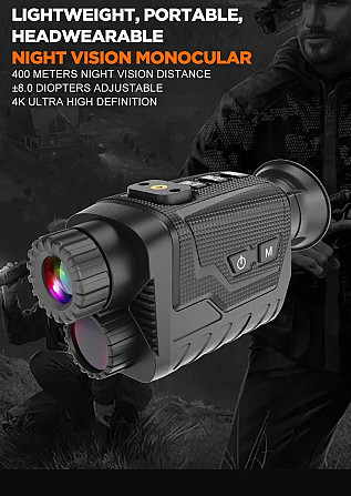 Монокуляр нічного бачення NV8260 4K 1080P HD 8-кратним цифровим зумом + кріплення на шолом Вінниця - фото 6