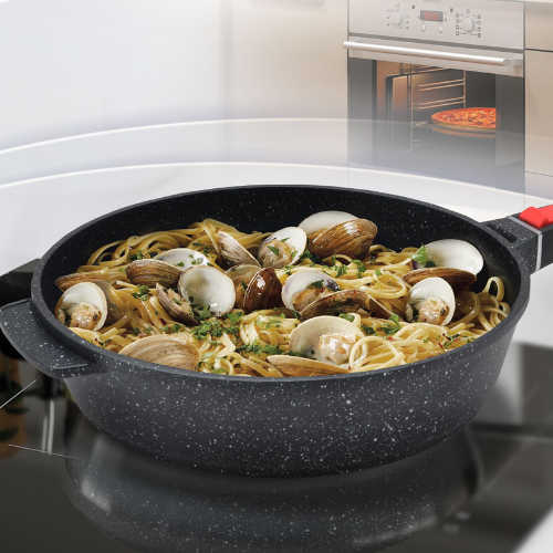 Сковорідка-сотейник d24см + знімна ручка а/п Marble MR-4724 Maestro Житомир