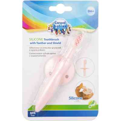 Детская зубная щетка Canpol babies с ограничителем - розовая (51/500_pin) Винница