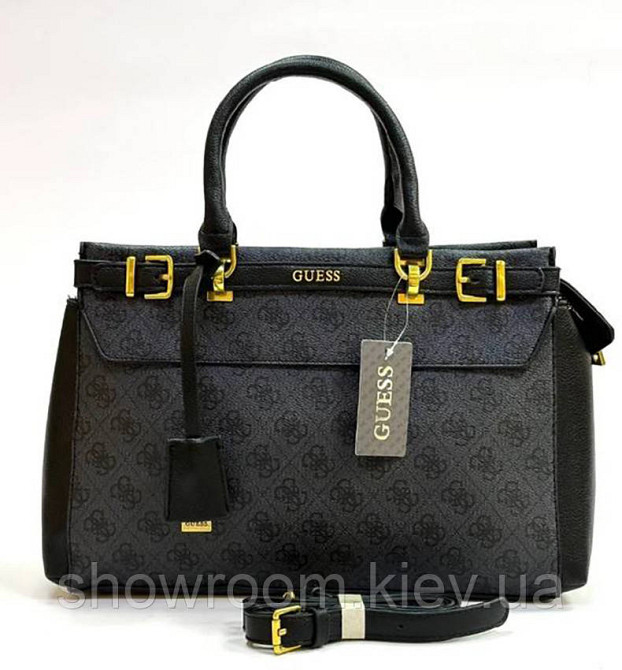 Женская брендовая сумка Guess (842607) серая Киев - изображение 3