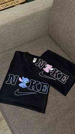 Парні футболки NKE зі Стичем (блакитна та рожева) L, L, Чорний Чернівці