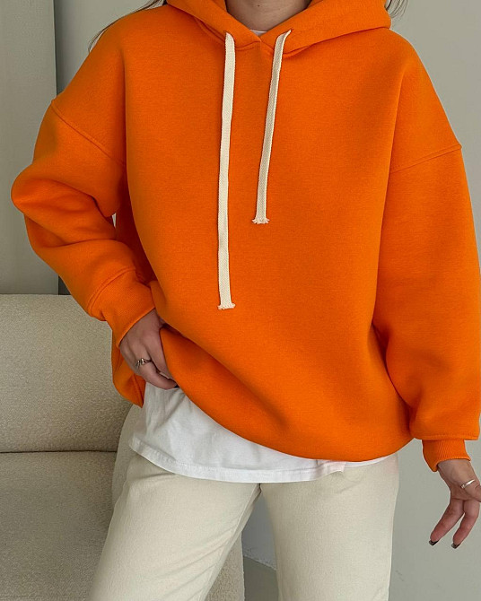 Женская стильная оверсайх худи турецкая трехнить на флисе ПЕНЬЕ Одесса - изображение 6