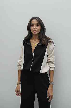 Жіночий прогулянковий костюм-двійка: кофта та штани двонитка Чорний, 48/52 Одеса