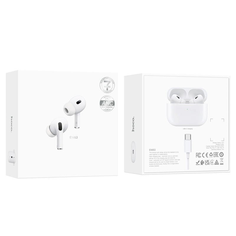 Беспроводные наушники TWS HOCO EW63, ANC, White Одесса - изображение 10