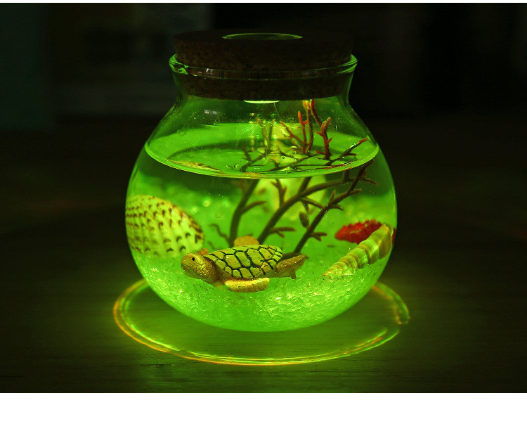 Ночник Аквариум в банке ПУЛЬТ МУЛЬТИЦВЕТ,   подарочный набор собери сам! ФИОЛЕТОВЫЙ с дельфинами Кременчуг - изображение 6