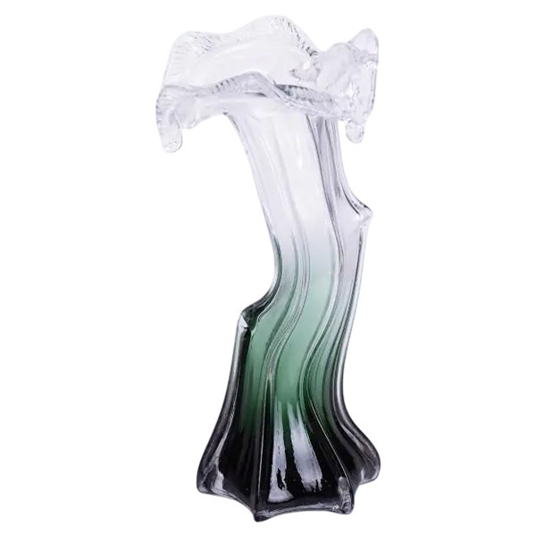 Yiwu Декоративна скляна ваза для квітів 29 см фігурна Зелена HP-9-1 Коломия - фото 5