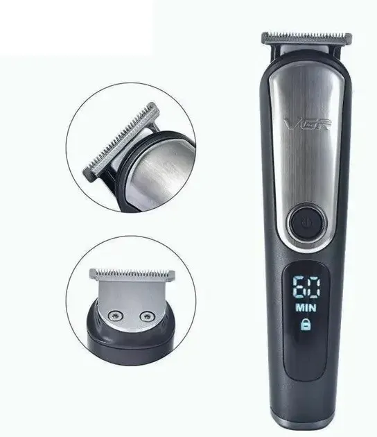 Машинка для стрижки волос VGR V-105 аккумуляторная 7 насадок, USB зарядка, дисплей, триммер 5 в 1 Одесса - изображение 4