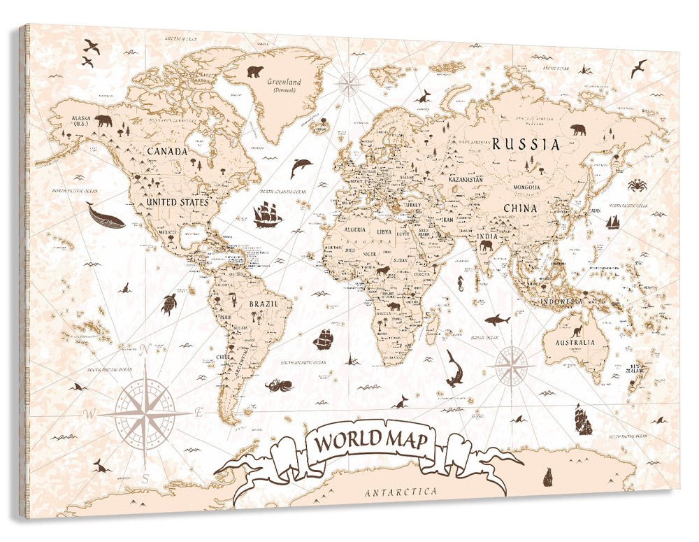 Картина холст в гостиную / спальню  Мапа світу     MLP_52 80х160см Киев - изображение 1