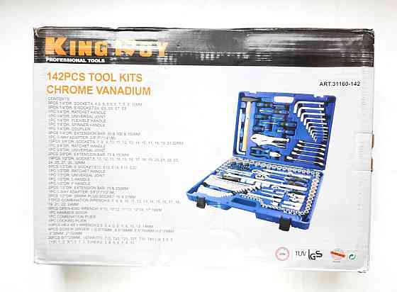 Набір інструментів 142 пр. 1/4&quot;,3/8&quot;,1/2&quot; KingRoy 31160-142-L Вінниця