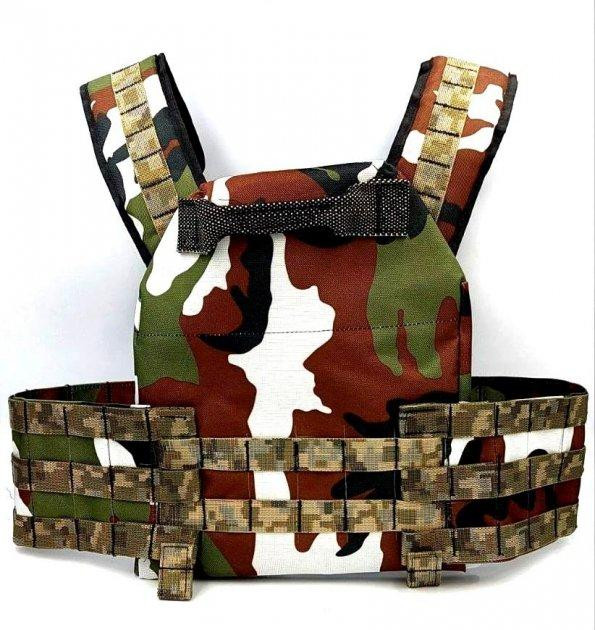 Плитоноска тактична жилет із стропами Molle під плити 25х30см (Камуфляж) Вінниця - фото 5