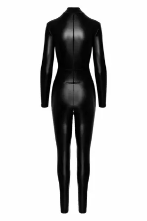 Комбінезон Noir Handmade F319 Caged wetlook catsuit with zippers and ring - M Львов