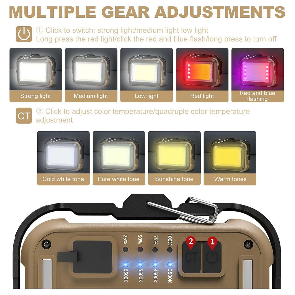 Ліхтар кемпінг TZD-01-COB(White+Yellow+Red+Blue)-PRO Power Bank BT-11 Львів - фото 1