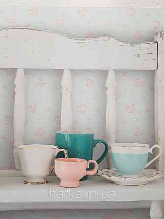 Шпалери вініл на флізеліні A.S.Creation Maison charme 0.53x10 прованс квіти троянди маленькі червоні на блакитному Київ